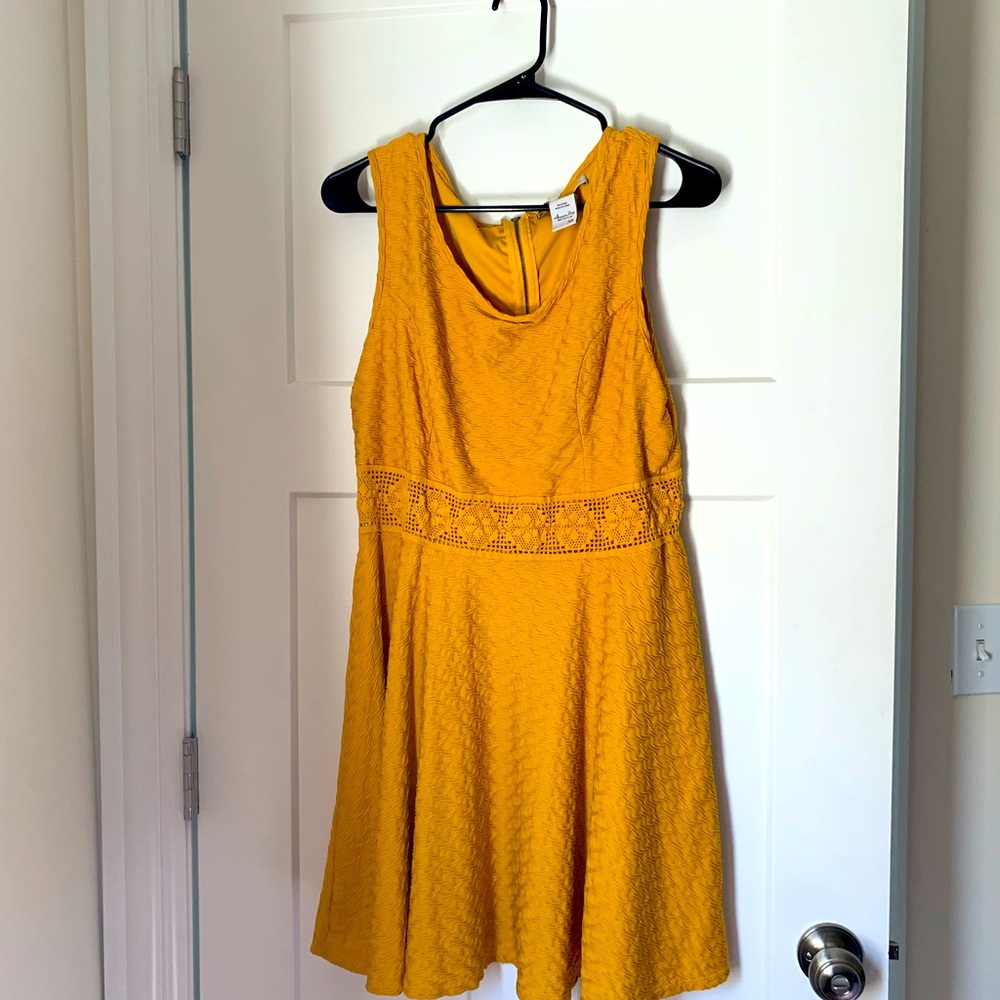 Textured mustard dress